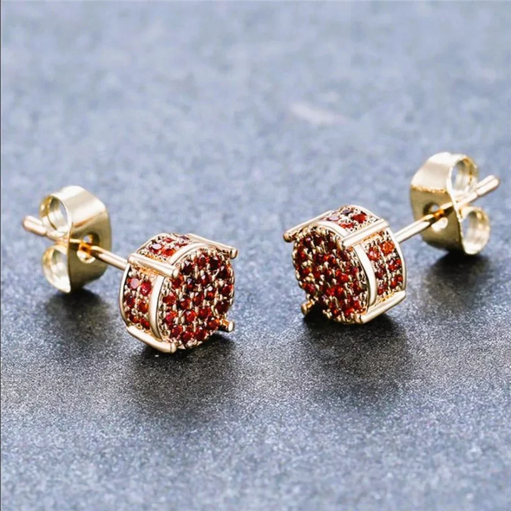 2ct Red Ruby 14K Gold Womens Earrings Studs Stud Jewelry 2 ct 14 K NEW Ladies - Picture 4 of 5